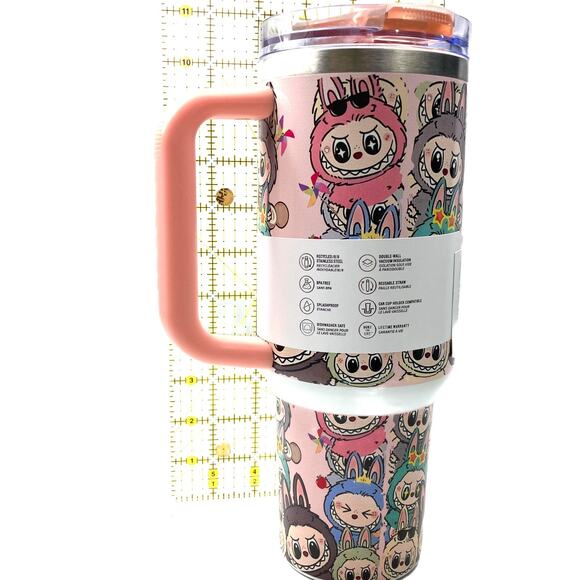 Pink Stanley Quencher Travel Tumbler New Flowstate 40oz Monster Mug - Picture 9 of 9